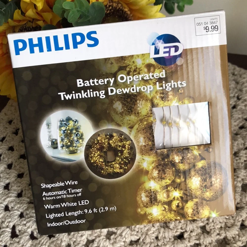 Philips LED Battery Operated Twinkling Dewdrop Lights